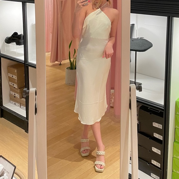 White halter neck slip dress NWOT - Picture 5 of 5